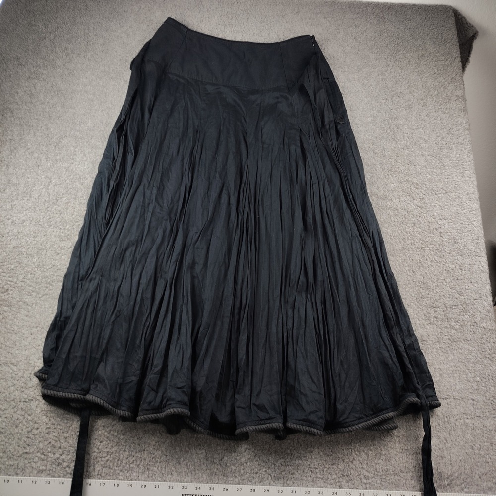 Burberry Midi Skirt Sz 14 Crinkle Flare Prairie 100% Cotton Lined